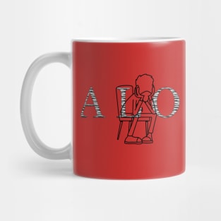 alone word -boy sitting sad Mug